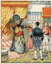 El Dey de Argel, Hussein ibn El Hussein golpea al embajador francés, M. Deval con un abanico