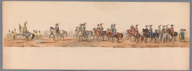 Procesión histórica en el segundo centenario de la Universidad de Ciencias Aplicadas de Utrecht, 1836 (lámina 8) Acercamiento de los ejércitos holandeses a Ostende, 3 de julio de 1600, el día después de la victoria en Nieuwpoort; según la representación di