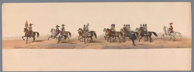 Procesión histórica en el segundo centenario de la Universidad de Ciencias Aplicadas de Utrecht, 1836 (lámina 2) Acercamiento de los ejércitos holandeses a Ostende, 3 de julio de 1600, el día después de la victoria en Nieuwpoort; según la representación di