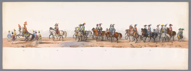 Procesión histórica en el segundo centenario de la Universidad de Ciencias Aplicadas de Utrecht, 1836 (lámina 8) Acercamiento de los ejércitos holandeses a Ostende, 3 de julio de 1600, el día después de la victoria en Nieuwpoort; según la representación di