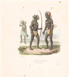 Ropa de los habitantes de Vanikoro
Costumes des habitans de Vanikoro (título en el objeto)
Voyage de découvertes de l