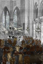 Affaire des possedes de Loudun (demonios de Loudun) ca. 1630: les nuns ursuline possedees lors une session d
