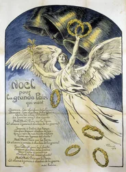 Figura alegórica de la Paz - Poema “Navidad por la gran paz que viene” de André Fontaine, ill. por V. Prouvé