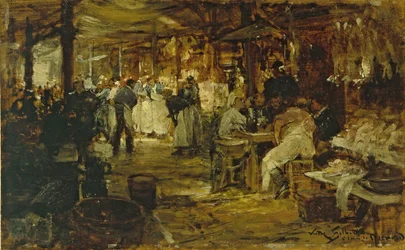 Le marché de la Madeleine, hacia 1890 (óleo sobre madera)