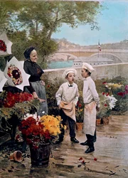 La fiesta del patrón Aprendices floristas y una floristería en los muelles