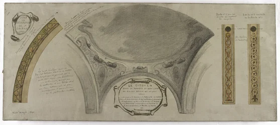 Boceto para la Galería Lobau, Hôtel de Ville, París: Proyecto ornamental para una cúpula