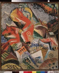 Composición con jersey rojo. Pintura de Viktor (Victor) Nikandrovich Palmov (1888-1929), óleo sobre lienzo