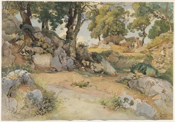 Rocas y robles en la Serpentara