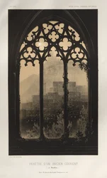 Arquitectura Pintoresca o Monumentos del Siglo XV. y XVI. Siglos: Castillos de Francia de los Siglos XV y XVI: Pl. 54, Ventana de un Antiguo Convento (en Barcelona)
