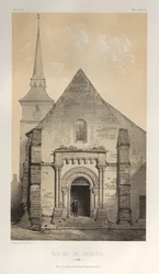 Arquitectura Pintoresca o Monumentos del Siglo XV. y XVI. Siglos: Castillos de Francia de los Siglos XV y XVI: Pl. 58, Iglesia De Requeil (Sarthe)