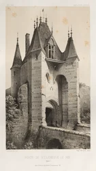 Arquitectura Pintoresca o Monumentos del Siglo XV. y XVI. Siglos: Castillos de Francia de los Siglos XV y XVI: Pl. 95, Porte de Villeneuve-Le-Roi (Yonne)