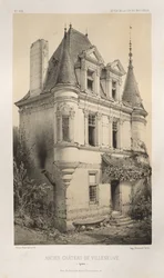 Arquitectura Pintoresca o Monumentos del Siglo XV. y XVI. Siglos: Castillos de Francia de los siglos XV y XVI: Pl. 9, Antiguo Castillo de Villeneuve (Yonne)