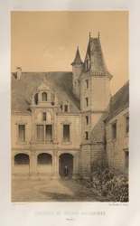 Arquitectura Pintoresca o Monumentos del Siglo XV. y XVI. Siglos: Castillos de Francia de los siglos XV y XVI: Pl. 36, Château De Rocher Mezangers (Mayenne)