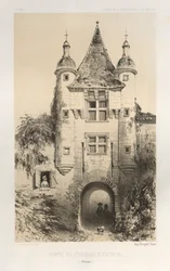 Arquitectura Pintoresca o Monumentos del Siglo XV. y XVI. Siglos: Castillos de Francia de los siglos XV y XVI: Pl.7, Puerta del Chateau d