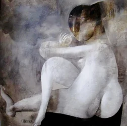 Desnudo sentado abstracto