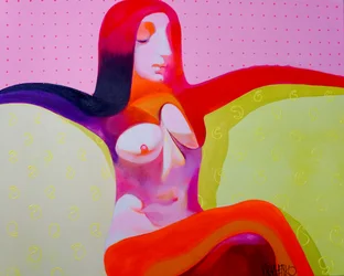 Desnudo reclinado a todo color