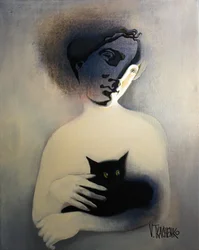 Figura enigmática, gato negro