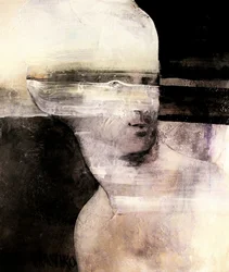 Retrato abstracto en tonos apagados