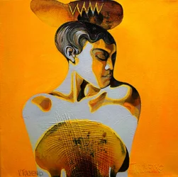 El hombre naranja pensativo