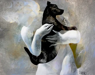 Tierno abrazo de mascota