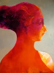 Retrato abstracto lleno de colorido