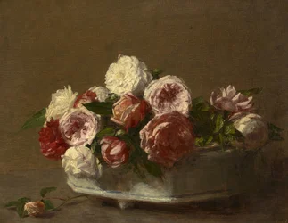 Rosas en una maceta de porcelana, c.1875?-1900