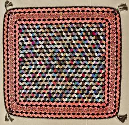 Colcha de bloques en caída, c.1865-70