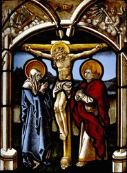 La Crucifixión con la Virgen, San Juan y Ángeles