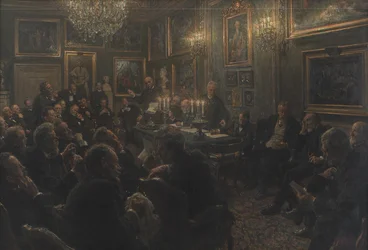 Una reunión del consejo académico en Charlottenborg en 1904