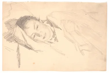 La esposa del artista descansando