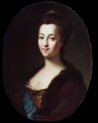 ""Retrato de la emperatriz Catalina II de Rusia (1729-1796)" "Pintura de Vigilius Erichsen (Eriksen) (1722-1782) 1750-1760 Galería de arte regional, Vologda, Rusia