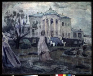 Fantasmas (Fantasmas). Pintura de Victor (Segundo) Elpidiforovich Borisov Musatov (Borisov-Musatov) (1870-1905). Témpera Sir Toile