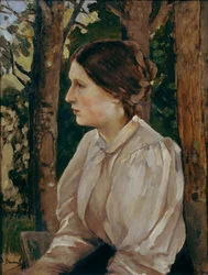 Retrato de Tatyana Viktorovna Vasnetsova, la hija del artista, 1897