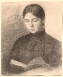 La Hermana del Artista Anna Leyendo