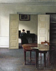 Un Interior con una Mujer Tocando el Piano, 1910
