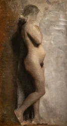 Modelo femenina desnuda, perfil