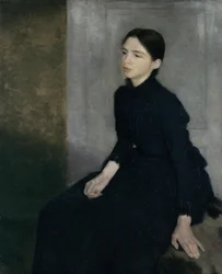 Retrato de una mujer joven, La hermana del artista Anna Hammershoi