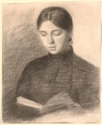 La Hermana del Artista Anna Leyendo