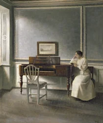 Mujer leyendo junto a un piano, 1907