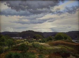 Lagos en un paisaje boscoso cerca de Silkeborg