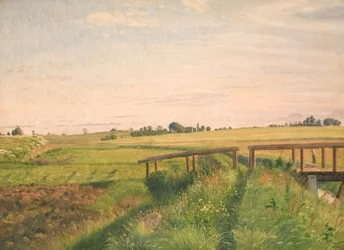 Paisaje de campo con un puente