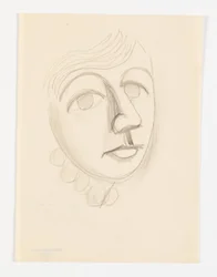 Retrato de la hija del artista, Dorte Lundstrøm, tres cuartos de perfil hacia la derecha
