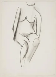 Mujer desnuda sentada vista de frente