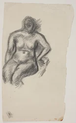 Modelo desnudo sentado