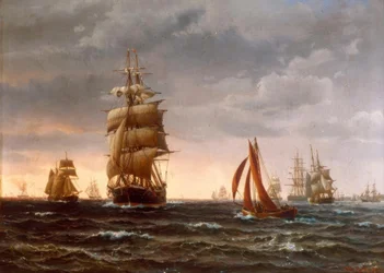 Barcos en mar agitado