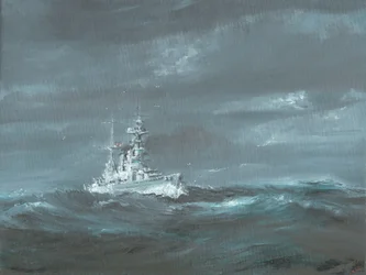 HMS Hood cerca de la costa de Escocia, años 1920