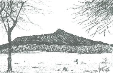 Montaña desde el club náutico en el lago Naivasha, Kenia, 2006