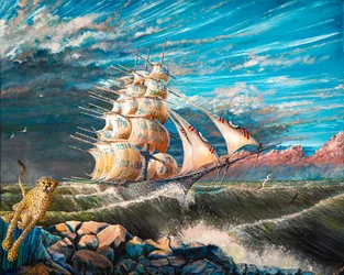 Creadores de tormentas Lago Nyasa 2, 2024 (óleo sobre lienzo)