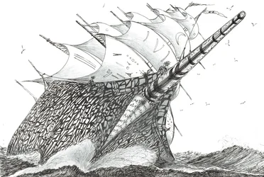 Creadores de tormentas Estrecho de Wellington, 2023 (tinta y lápiz sobre papel)