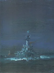 USS Washington avista Kirishima en el radar en Guadalcanal 1942